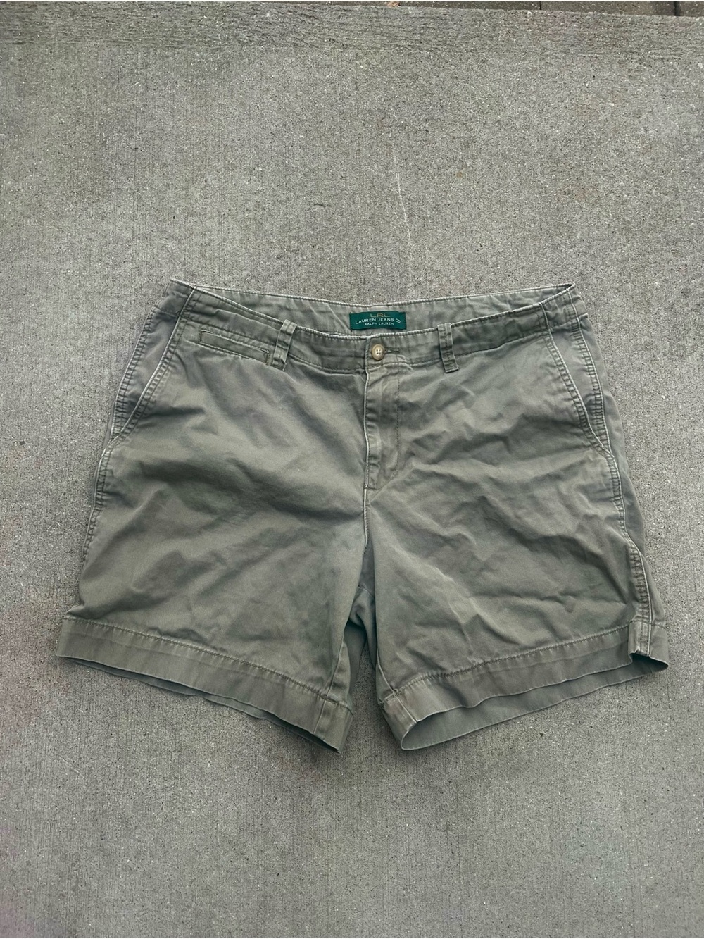 Ralph Lauren Olive Green Flat-Front Men's Shorts